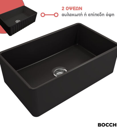 ΝΕΡΟΧ.ΕΠΙΚΑΘ. 76x46 ΔΙΠΛΗΣ ΟΨΗΣ BOCCHI BLACK MATT