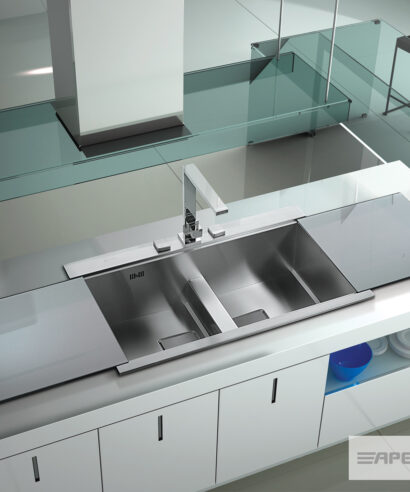 ΝΕΡΟΧΥΤΗΣ SINPHONIA 86Χ50 APELL INOX BLACK GLASS