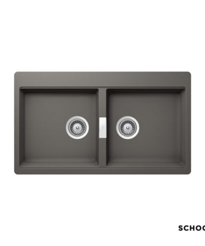 Νεροχύτης κουζίνας, γρανίτη 86x50εκ. cristadur mono, χρώμα silverstone