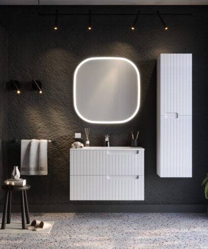 Σετ Έπιπλο Μπάνιου ENZA Λευκό MDF 18mm Λάκα 80 9SENZ080WHM