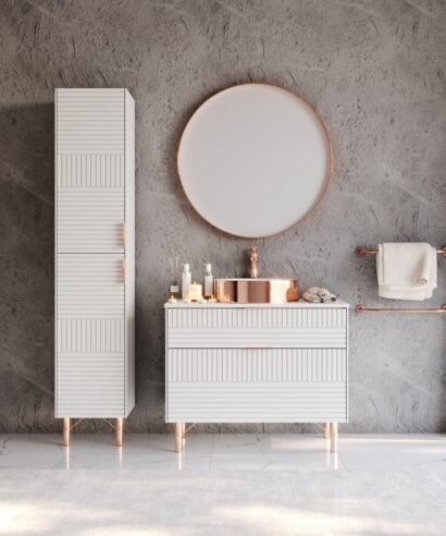 Σετ Έπιπλο Μπάνιου FIORE Λευκό MDF 18mm Λάκα 85 9SFIO085WHM