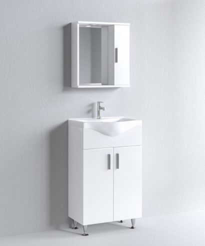 Έπιπλο Μπάνιου Σύνθεση IRENE 55 Λευκό Gloss Πάγκο 51x34x83cm 9SIR055WHR