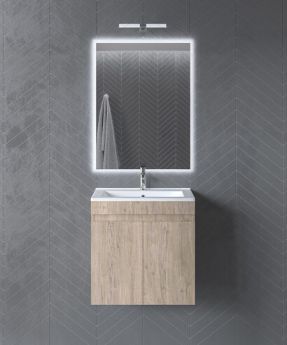 Έπιπλο Μπάνιου LYDIA 183 Μπεζ με καθρέπτη Led 9SLY060BO183 Πάγκο 57x44x57cm