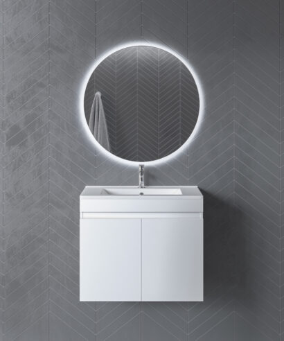 Έπιπλο Μπάνιου LYDIA 181 Λευκό με καθρέπτη LED 9SLY075GL181 Πάγκο 72x44x60cm