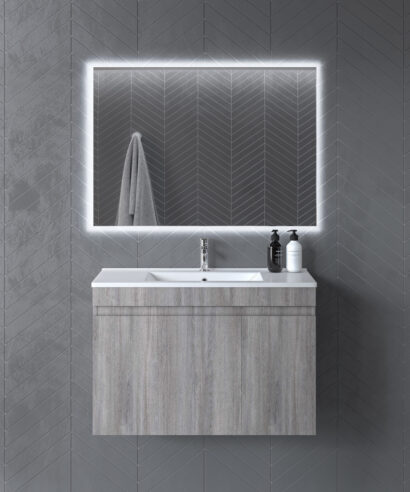 Έπιπλο Μπάνιου LYDIA 180 Γκρι με καθρέπτη LED 9SLY090GΟ180 Πάγκο 87x44x60cm