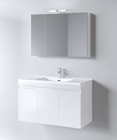 Σετ Έπιπλο Μπάνιου OMEGA WHITE 100 9SOM100GLNW Πάγκο 97x44x60cm