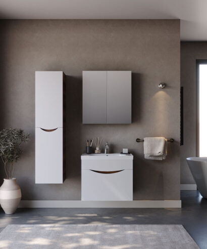 Σετ Έπιπλο Μπάνιου SMILE Λευκό / Barok MDF 18mm Λάκα 65 9SSMI065WBM