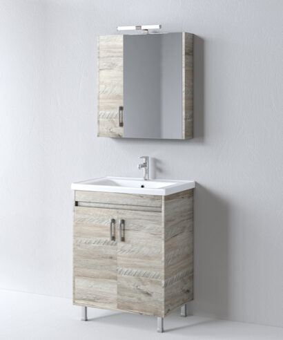 Σετ Έπιπλο Μπάνιου SAVINA NATURAL OAK 65 9SSA065NO0W Πάγκος 61x44x82cm