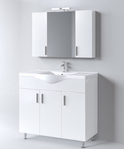 Σετ Έπιπλο Μπάνιου SIENA WHITE 100 9SSI100GL0W Πάγκο 96x34x83cm