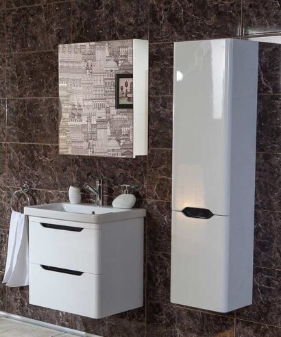 Σετ Έπιπλο Μπάνιου BELE WHITE 60 MDF 18mm Λάκα 9SBE060WH0 Πάγκο 60x46x55