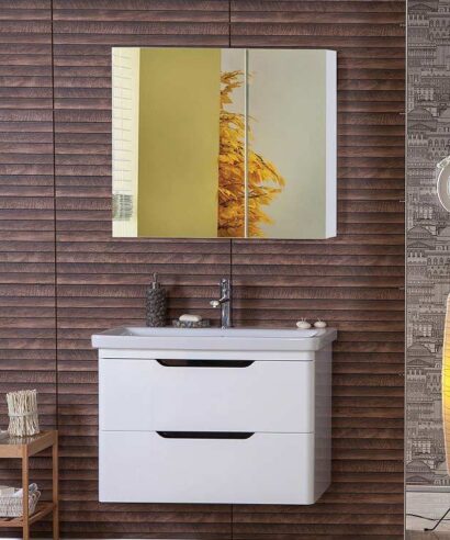 Σετ Έπιπλο Μπάνιου BELE WHITE 80 MDF 18mm Λάκα 9SBE080WH0 Πάγκο 80x46x55cm