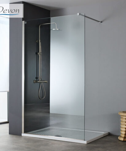 IWIS WALK-IN 97-99 εκ. DEVON CLEAN-GLASS PVD INOX BRUSHED