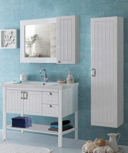 Σετ Έπιπλο Μπάνιου OREO WHITE 100 MDF 18mm Λάκα 9SOR100WH0 Πάγκο 100x45x82