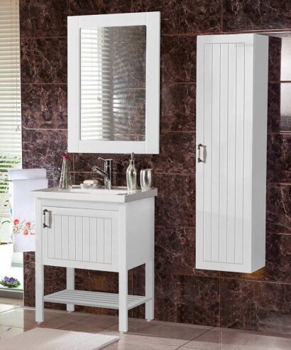 Σετ Έπιπλο Μπάνιου OREO WHITE 60 MDF 18mm Λάκα 9SOR060WH0 Πάγκο 60x45x82