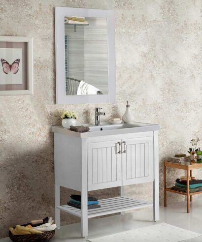 Σετ Έπιπλο Μπάνιου OREO WHITE 80 MDF 18mm Λάκα 9SOR080WH0 Πάγκο 80x45x82