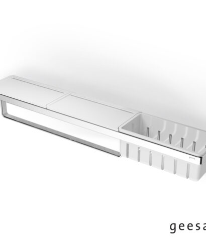 ΕΤΑΖΕΡΑ 63x10,8 εκ. ΜΕ ΜΠΟΥΚ/ΘΗΚΗ & ΠΕΤΣ/ΣΤΡΑ FRAME GEESA CHR/WHITE MATT