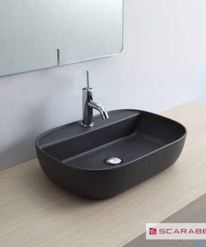 ΝΙΠΤΗΡΑΣ GLAM56/R 56x38 (1 οπή) SCARABEO ARDESIA (BLACK MATT)