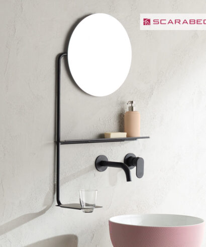 ΚΑΘΡΕΦ.Φ36 L51 H82 cm ΜΕ ΕΤΑΖ+ ΠΟΤ/ΘΗΚΗ SCARABEO BLACK MATT