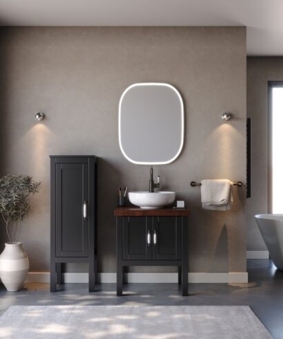 Σετ Έπιπλο Μπάνιου LONDON Μαύρο MDF 18mm Λάκα 85 9SLON085BLM