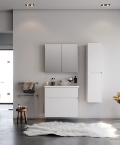 Σετ Έπιπλο Μπάνιου MALAGA Λευκό MDF 18mm Λάκα 80 9SMAL080WHM