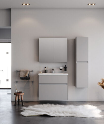 Σετ Έπιπλο Μπάνιου MALAGA Γκρι MDF 18mm Λάκα 80 9SMAL080GRM