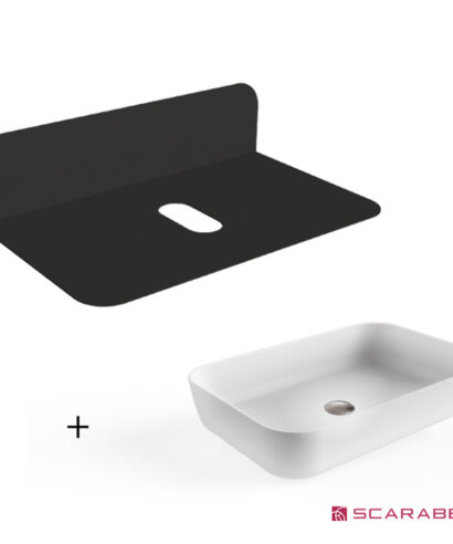 ΕΠΙΠΛΟ PLANA BLACK 80 εκ. + ΝΙΠΤΗΡΑΣ MIZU 70 x 45 εκ. WHITE