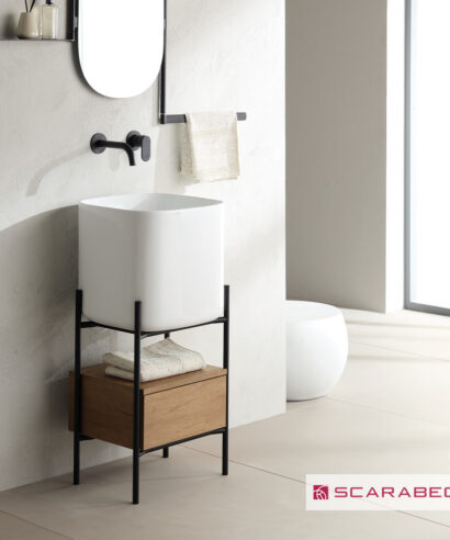 ΕΠΙΠΛΟ DIVA BLACK 45 εκ. + ΝΙΠΤΗΡΑΣ MOON 42 x 42 x h.40 εκ. WHITE