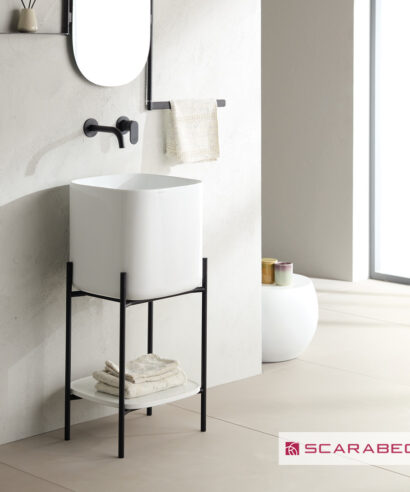 ΕΠΙΠΛΟ DIVA BLACK 45 εκ. + ΝΙΠΤΗΡΑΣ MOON 42 x 42 x h.40 εκ. WHITE