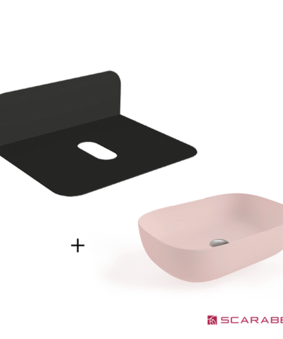 ΕΠΙΠΛΟ PLANA BLACK 60 εκ. + ΝΙΠΤΗΡΑΣ GLAM 56 x 39 εκ. PINK