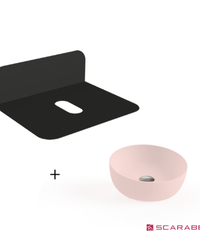 ΕΠΙΠΛΟ PLANA BLACK 60 εκ. + ΝΙΠΤΗΡΑΣ GLAM Φ39 εκ. PINK
