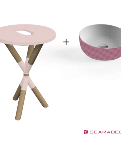 ΕΠΙΠΛΟ CROSS ANTIQUE PINK + ΝΙΠΤΗΡΑΣ GLAM Φ39 POIS PINK