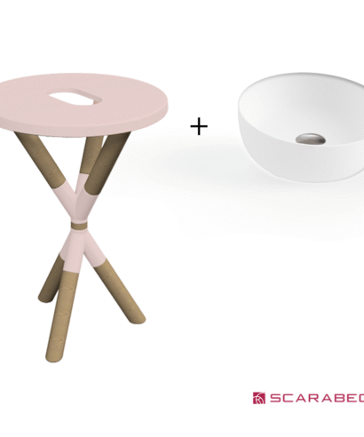 ΕΠΙΠΛΟ CROSS ANTIQUE PINK + ΝΙΠΤΗΡΑΣ GLAM Φ39 WHITE