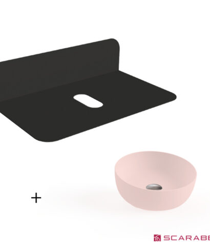 ΕΠΙΠΛΟ PLANA BLACK 80 εκ. + ΝΙΠΤΗΡΑΣ GLAM Φ33 εκ. PINK