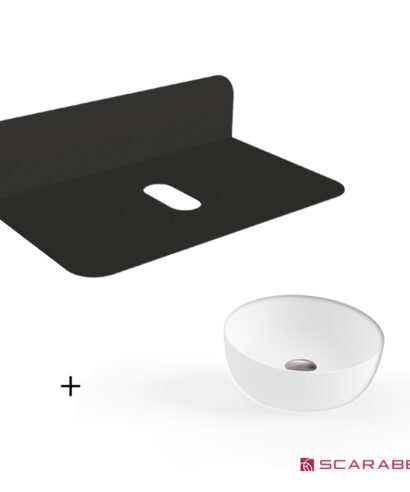 ΕΠΙΠΛΟ PLANA BLACK 80 εκ. + ΝΙΠΤΗΡΑΣ GLAM Φ33 εκ. WHITE