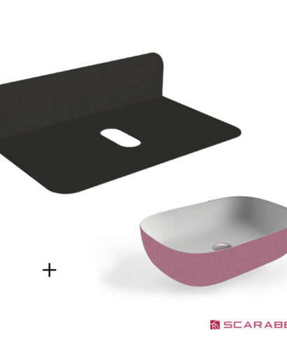 ΕΠΙΠΛΟ PLANA BLACK 80 εκ. + ΝΙΠΤΗΡΑΣ GLAM 56 x 39 εκ. POIS PINK