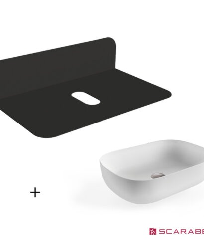 ΕΠΙΠΛΟ PLANA BLACK 80 εκ. + ΝΙΠΤΗΡΑΣ GLAM 56 x 39 εκ. WHITE