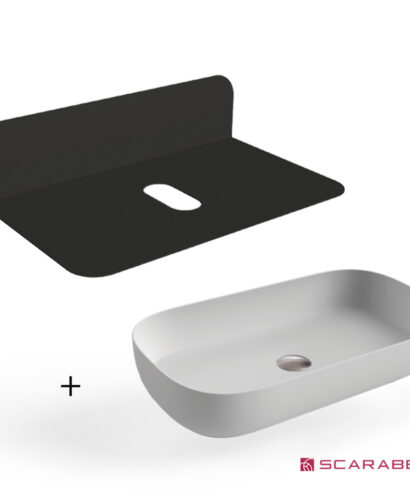 ΕΠΙΠΛΟ PLANA BLACK 80 εκ. + ΝΙΠΤΗΡΑΣ GLAM 76 x 39 εκ. PEARL