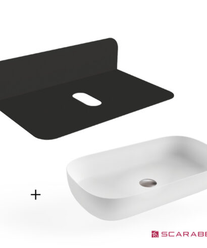 ΕΠΙΠΛΟ PLANA BLACK 80 εκ. + ΝΙΠΤΗΡΑΣ GLAM 76 x 39 εκ. WHITE