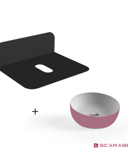ΕΠΙΠΛΟ PLANA BLACK 60 εκ. + ΝΙΠΤΗΡΑΣ GLAM Φ39 εκ. POIS PINK