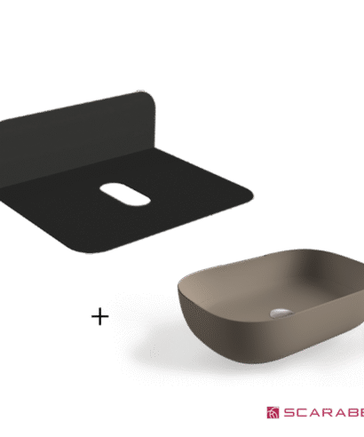 ΕΠΙΠΛΟ PLANA BLACK 60 εκ. + ΝΙΠΤΗΡΑΣ GLAM 56 x 39 εκ. SAND