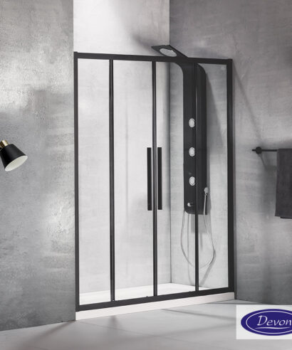SLIDER 160 (157-161εκ) DEVON FLOW CLEAN-GLASS BLACK MATT