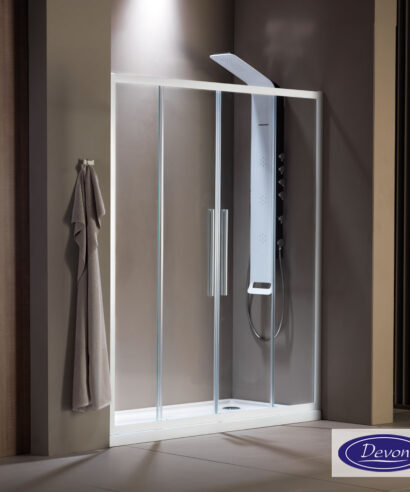 SLIDER 160 (157-161εκ) DEVON FLOW CLEAN-GLASS WHITE MATT