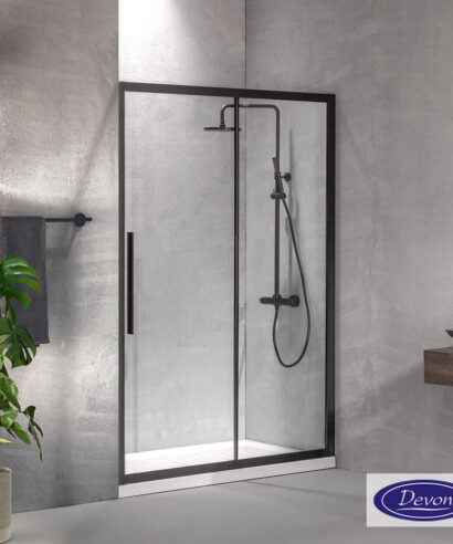 SLIDER 150 (147-151εκ) DEVON FLOW CLEAN-GLASS BLACK MATT