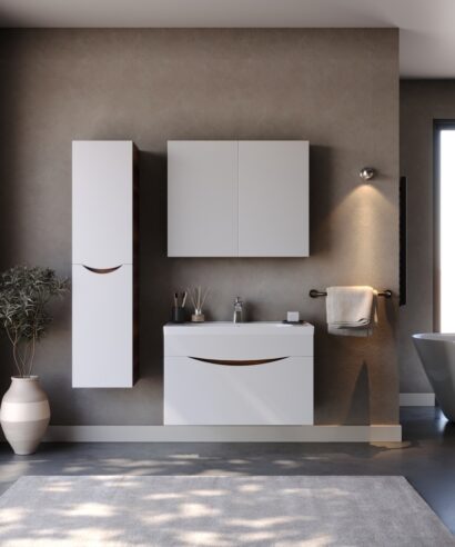 Σετ Έπιπλο Μπάνιου SMILE Λευκό / Barok MDF 18mm Λάκα 85 9SSMI085WBM