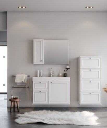 Σετ Έπιπλο Μπάνιου STELLA Λευκό MDF 18mm Λάκα 100 9SSTE100WHM