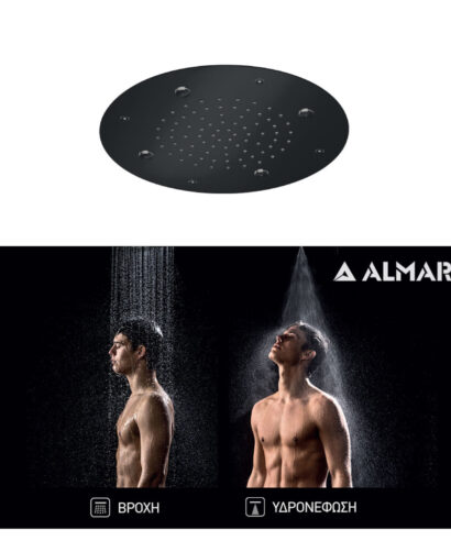 ΚΕΦΑΛΗ ΟΡΟΦ.TEMPTATION Φ38 ALMAR INOX PVD BLACK BRUSHED