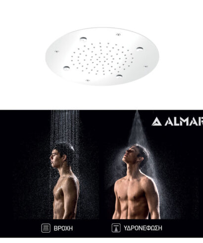 ΚΕΦΑΛΗ ΟΡΟΦ.TEMPTATION Φ38 ALMAR BRUSHED INOX WHITE MATT