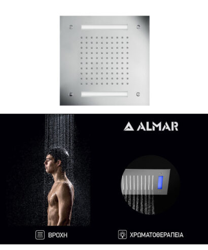 ΚΕΦΑΛΗ ΟΡΟΦ.TEMPTATION 30x30 ΧΡΩΜΑΤ/ΠΕΙΑ ALMAR INOX CHROME