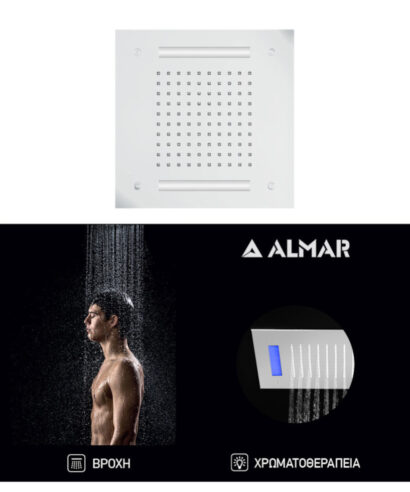 ΚΕΦΑΛΗ ΟΡΟΦ.TEMPTATION 30x30 ΧΡΩΜΑΤ/ΠΕΙΑ ALMAR INOX WHITE MATT