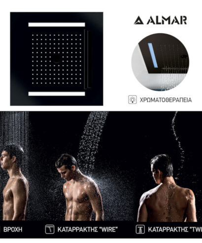ΚΕΦΑΛΗ ΟΡΟΦ.TEMOTION ΧΡΩΜΑΤ/ΠΕΙΑ 50x50 ALMAR INOX BLACK MATT